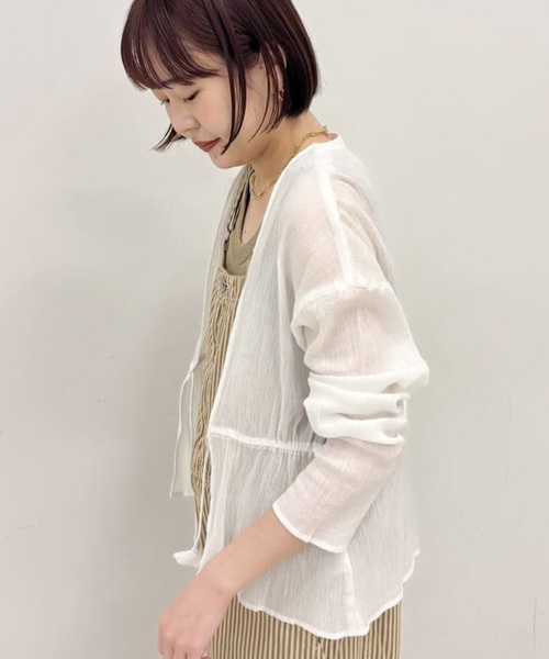 セール】COTTONクレープドロストカーディガン（カーディガン
