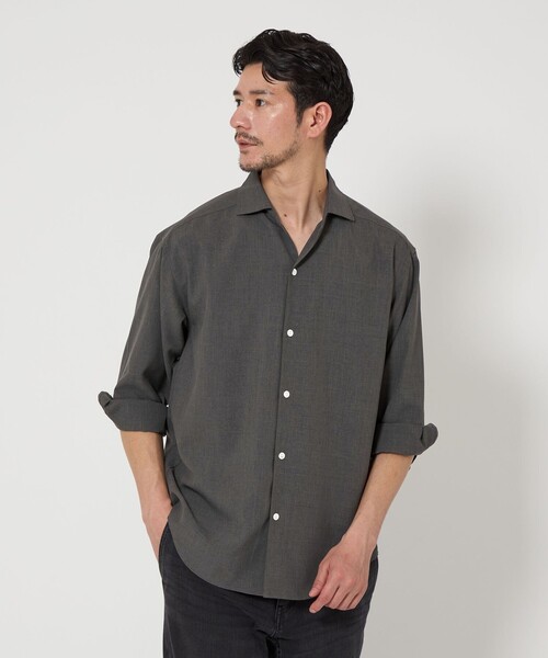 【定価11,990円】BEAUTY&YOUTH / スキッパーシャツ Lサイズ WEB限定 WARDROBE SMART】コットン ワイドカラー スキッパー