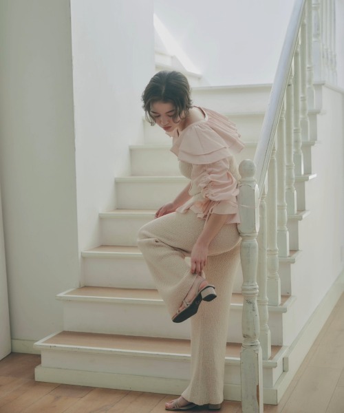 NOTREemor(ノートルエモア)の「frill design blouse(シャツ/ブラウス・レディース・ホワイト/ピンク・FREE)」の9枚目の写真