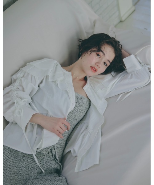 NOTREemor(ノートルエモア)の「frill design blouse(シャツ/ブラウス・レディース・ホワイト/ピンク・FREE)」の18枚目の写真