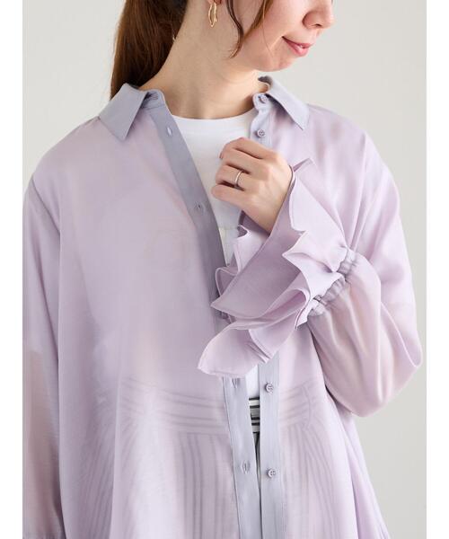 Te chichi（テチチ）の「フレアスリーブシアーシャツ（シャツ/ブラウス・レディース・ベージュ/ラベンダー/グレー・F）」の22枚目の写真