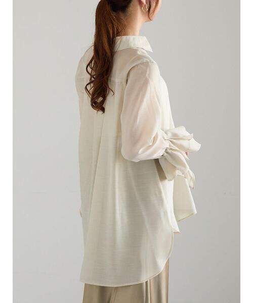 Te chichi（テチチ）の「フレアスリーブシアーシャツ（シャツ/ブラウス・レディース・ベージュ/ラベンダー/グレー・F）」の8枚目の写真