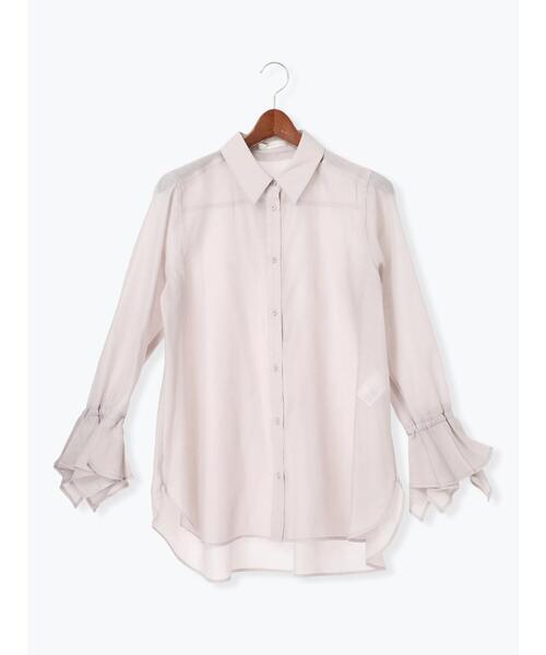 Te chichi（テチチ）の「フレアスリーブシアーシャツ（シャツ/ブラウス・レディース・ベージュ/ラベンダー/グレー・F）」の11枚目の写真