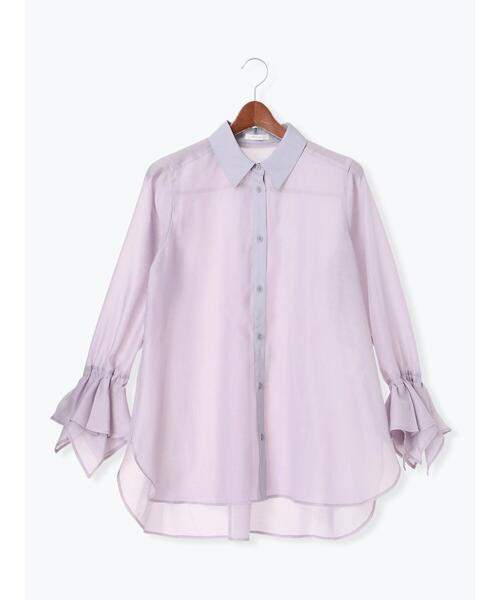 Te chichi（テチチ）の「フレアスリーブシアーシャツ（シャツ/ブラウス・レディース・ベージュ/ラベンダー/グレー・F）」の13枚目の写真