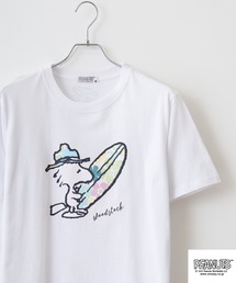 PEANUTS プリント&刺繍半袖Tシャツ