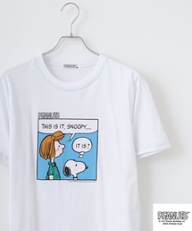 PEANUTS プリント＆刺繍半袖Tシャツ