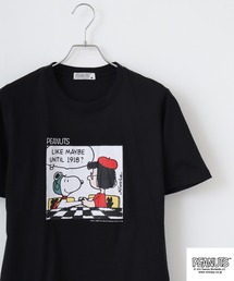 PEANUTS プリント&刺繍半袖Tシャツ