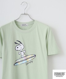 PEANUTS プリント&刺繍半袖Tシャツ