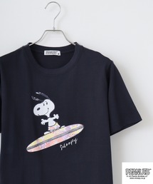 PEANUTS プリント&刺繍半袖Tシャツ