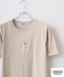PEANUTS プリント＆刺繍半袖Tシャツ