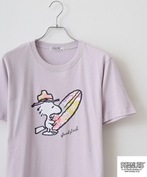 PEANUTS プリント＆刺繍半袖Tシャツ