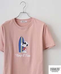 PEANUTS プリント＆刺繍半袖Tシャツ