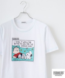 PEANUTS プリント&刺繍半袖Tシャツ