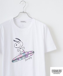 PEANUTS プリント&刺繍半袖Tシャツ