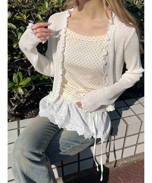 WC（ダブル シー）の「レースミニ巻きスカート（スカート・レディース・ホワイト・FREE）」の3枚目の写真