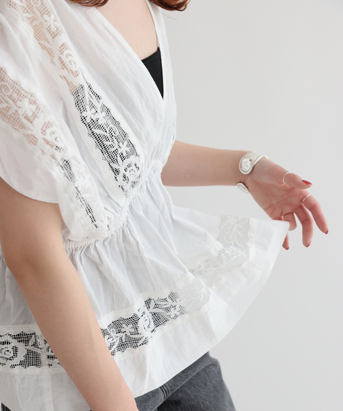 新品未使用　Devotion Twins 白 レースブラウス S セール】Devotion TWINS / デヴォーション ツインズ EVITA