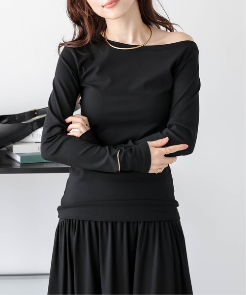 Lajour(ラジュール)の「日本製 ワンショルダートップス+スカート セットアップ(セットアップ・レディース・ブラック/ベージュ/モカ/杢グレー・M/L)」の8枚目の写真