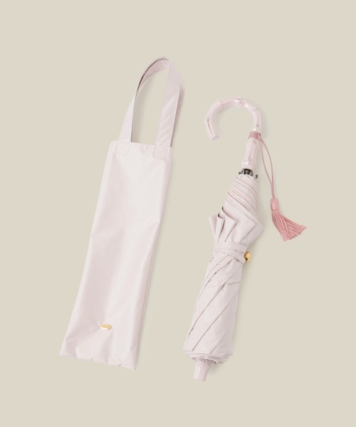 ROPE'(ロペ)の「【晴雨兼用・高機能】2段式開閉 折りたたみバンブーパラソル【UVカット/遮光・遮熱・防水効果】(折りたたみ傘・レディース・ピンク系その他2/ブラック/ブルー系その他4/オフホワイト・FREE)」の18枚目の写真