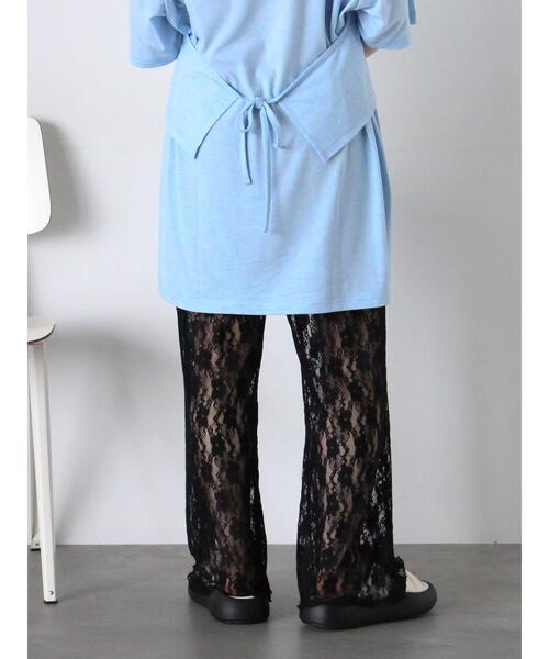 ehka sopo(エヘカソポ)の「レースフレアパンツ(その他パンツ・レディース・オフホワイト/ブラック・F)」の9枚目の写真