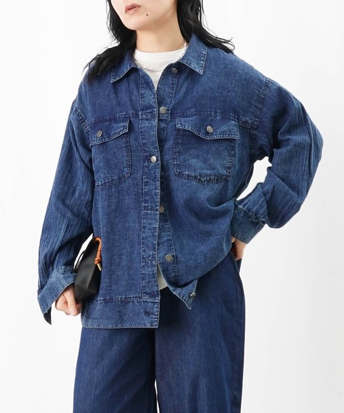 LUCA/LADY LUCK LUCA(ルカ/レディラックルカ)の「LC/LLL Gジャン風シアーシャツブルゾン/デニムシアーシャツ(ブルゾン・レディース・インディゴブルー/ブルー・FREE)」の16枚目の写真
