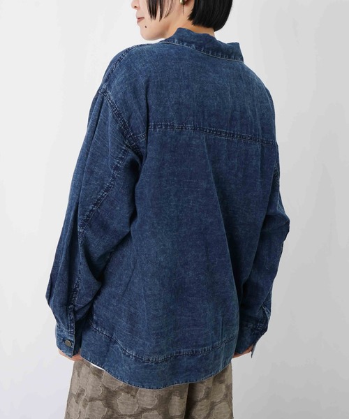 LUCA/LADY LUCK LUCA(ルカ/レディラックルカ)の「LC/LLL Gジャン風シアーシャツブルゾン/デニムシアーシャツ(ブルゾン・レディース・インディゴブルー/ブルー・FREE)」の6枚目の写真