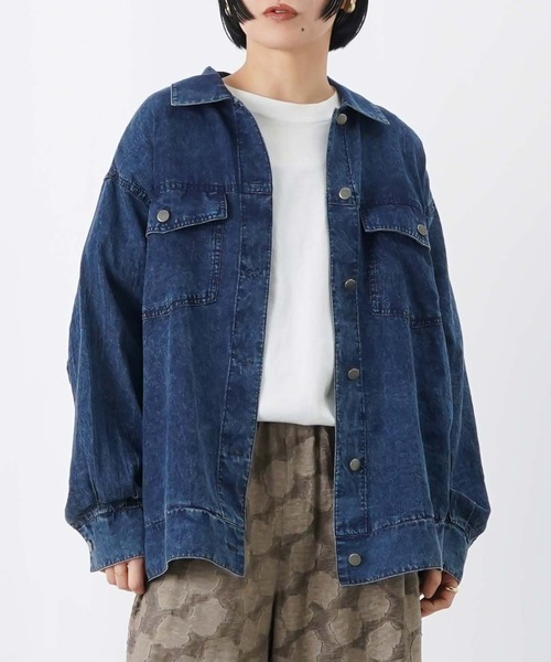 LUCA/LADY LUCK LUCA(ルカ/レディラックルカ)の「LC/LLL Gジャン風シアーシャツブルゾン/デニムシアーシャツ(ブルゾン・レディース・インディゴブルー/ブルー・FREE)」の8枚目の写真