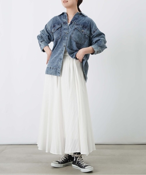 LUCA/LADY LUCK LUCA(ルカ/レディラックルカ)の「LC/LLL Gジャン風シアーシャツブルゾン/デニムシアーシャツ(ブルゾン・レディース・インディゴブルー/ブルー・FREE)」の10枚目の写真