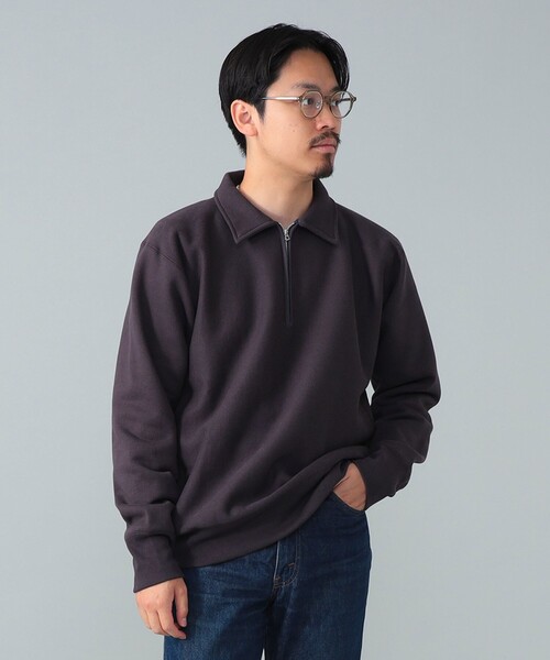BEAMS F(ビームスエフ)の「*A VONTADE / ハーフジップ スウェット(スウェット・メンズ・ナチュラル/インディゴブルー・LARGE/MEDIUM/SMALL)」の1枚目の写真
