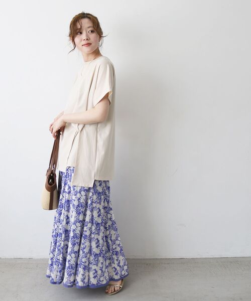 le.coeur blanc(ルクールブラン)の「《WEB限定アイテム》ツイストデザイントップス(Tシャツ/カットソー・レディース・カーキオリーブ/ブラウン/アイボリー/ブラック・38)」の14枚目の写真