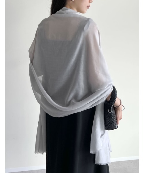 Re:EDIT（リエディ）の「カラーラージストール（ストール/ショール・レディース・グレー/ラベンダー/オレンジ・FREE）」の7枚目の写真