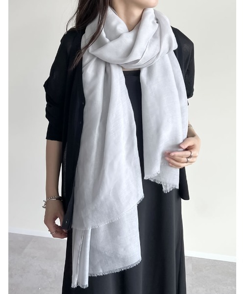 Re:EDIT（リエディ）の「カラーラージストール（ストール/ショール・レディース・グレー/ラベンダー/オレンジ・FREE）」の9枚目の写真