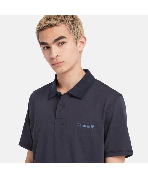 Timberland（ティンバーランド）の「メンズ 半袖 ウィッキング ポロシャツ（ポロシャツ・メンズ・ネイビー・MEDIUM/X-LARGE/LARGE/X-SMALL/SMALL）」の5枚目の写真