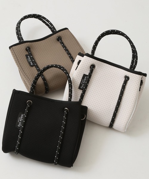 Willow Bay(ウィローベイ)の「Willow Bay/ウィローベイ ミニトートバッグ マイクロバッグ ネオプレン Daydreamer Tiny Neoprene Tote(ショルダーバッグ・レディース・ブラック/セージグリーン/ホワイト・FREE)」の4枚目の写真