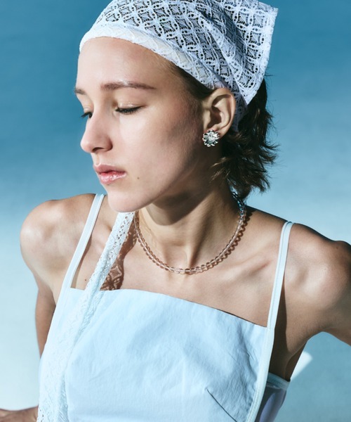 IRIS47(イリスフォーセブン)の「【IRIS 47】kaleid babushka/カレイド バブーシュカ(カチューシャ・レディース・ホワイト/ミント/ブラック・FREE)」の4枚目の写真