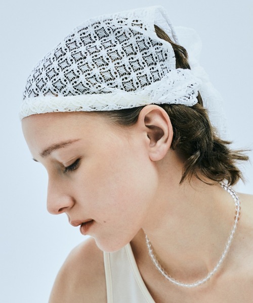 IRIS47(イリスフォーセブン)の「【IRIS 47】kaleid babushka/カレイド バブーシュカ(カチューシャ・レディース・ホワイト/ミント/ブラック・FREE)」の5枚目の写真