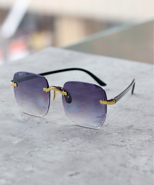 美品 A.D.S.R STEELY 02 NAVY リムレス サングラス 金 紺 美品 A.D.S.R STEELY 02 NAVY リムレス サングラス 金 紺 - メルカリ