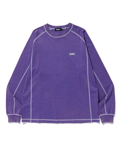 XLARGE(エクストララージ)の「CONTRAST STITCH L/S TEE(Tシャツ/カットソー・メンズ・ブラック/オリーブ/パープル・S/M/L/XL)」の1枚目の写真
