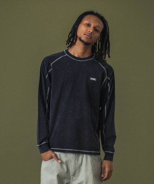 XLARGE(エクストララージ)の「CONTRAST STITCH L/S TEE(Tシャツ/カットソー・メンズ・ブラック/オリーブ/パープル・S/M/L/XL)」の4枚目の写真