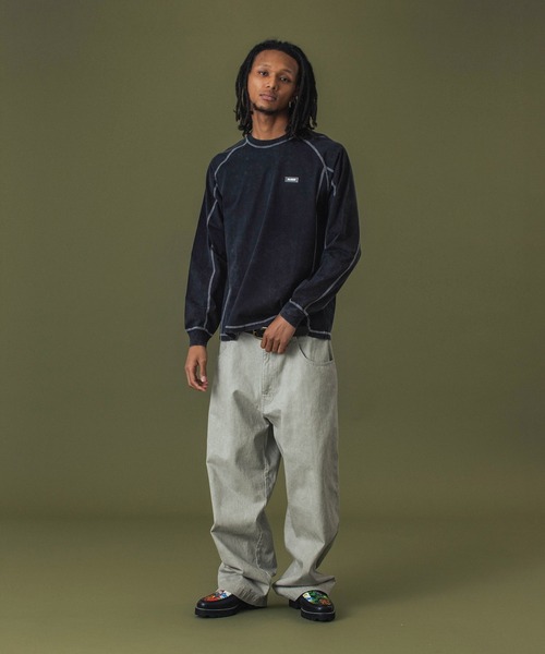 XLARGE(エクストララージ)の「CONTRAST STITCH L/S TEE(Tシャツ/カットソー・メンズ・ブラック/オリーブ/パープル・S/M/L/XL)」の7枚目の写真
