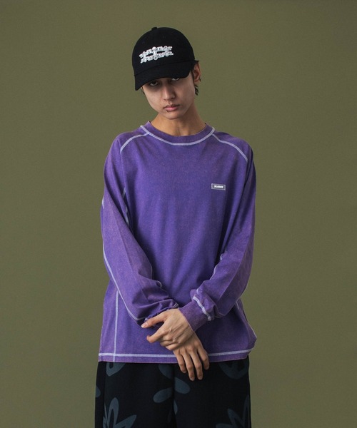 XLARGE(エクストララージ)の「CONTRAST STITCH L/S TEE(Tシャツ/カットソー・メンズ・ブラック/オリーブ/パープル・S/M/L/XL)」の9枚目の写真