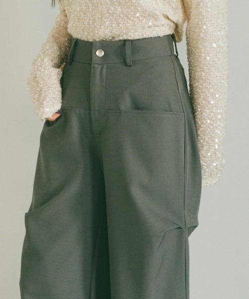 VANNIE U(ヴァニーユー)の「インアウトタックスラックスパンツ/SMLサイズ展開(スラックス・レディース・グレー/ブラウン・S/M/L)」の7枚目の写真