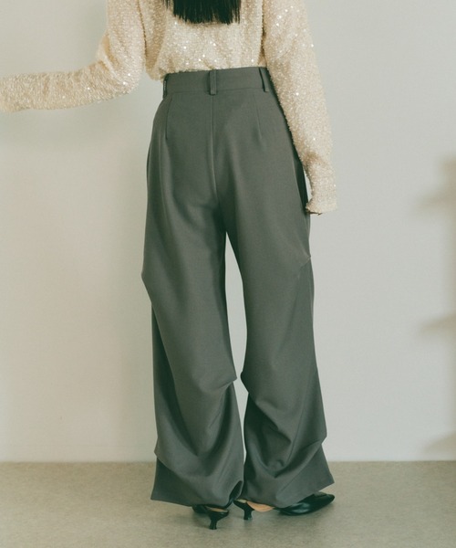 VANNIE U(ヴァニーユー)の「インアウトタックスラックスパンツ/SMLサイズ展開(スラックス・レディース・グレー/ブラウン・S/M/L)」の9枚目の写真