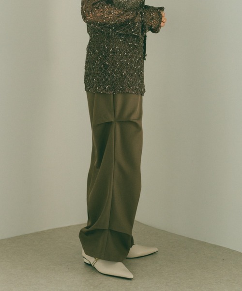 VANNIE U(ヴァニーユー)の「インアウトタックスラックスパンツ/SMLサイズ展開(スラックス・レディース・グレー/ブラウン・S/M/L)」の18枚目の写真