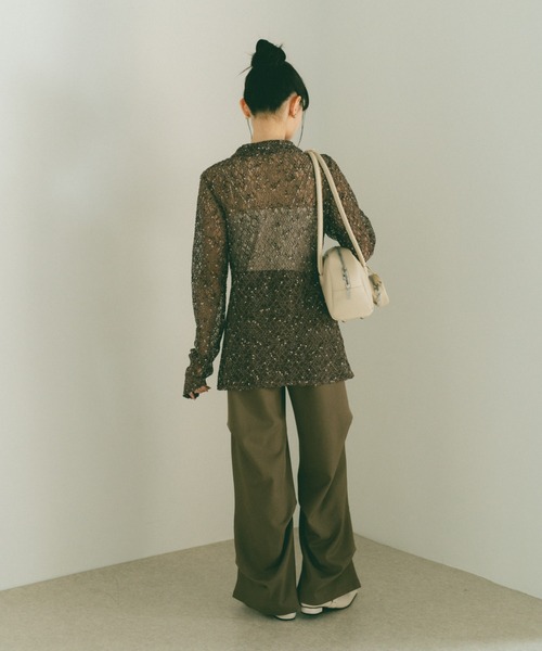 VANNIE U(ヴァニーユー)の「インアウトタックスラックスパンツ/SMLサイズ展開(スラックス・レディース・グレー/ブラウン・S/M/L)」の20枚目の写真