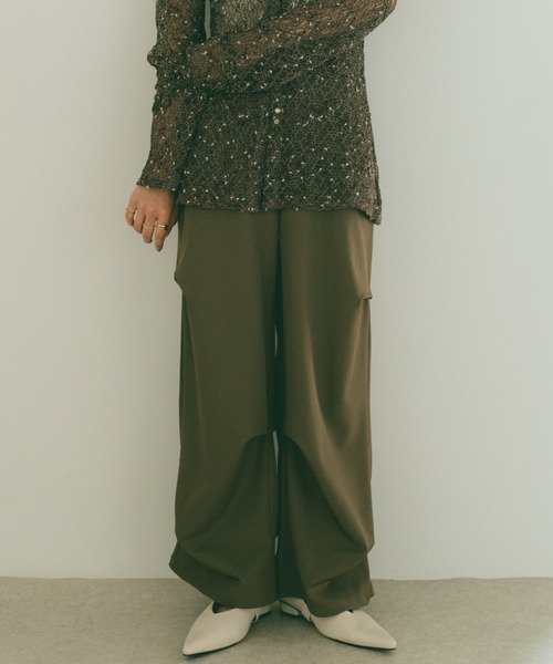 VANNIE U(ヴァニーユー)の「インアウトタックスラックスパンツ/SMLサイズ展開(スラックス・レディース・グレー/ブラウン・S/M/L)」の21枚目の写真