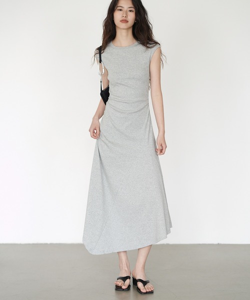 ☆SALE☆FATIMAドレープ ワンピース アシンメトリードレープワンピース EM25s072【EIGHTHMONTH