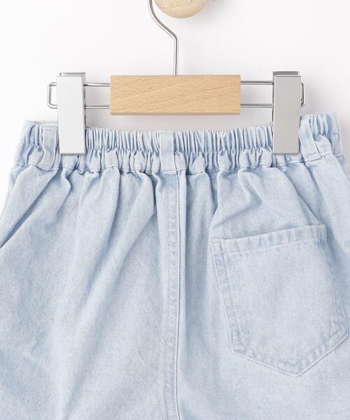 SHOO・LA・RUE（シューラルー）の「【100-150cm】シャーリングがポイント ケミカルデニムショートパンツ（その他パンツ・キッズ・ブルー系その他/サックスブルー・14/13/15 /12/10/11）」の7枚目の写真