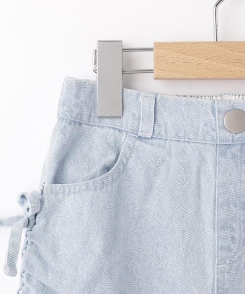SHOO・LA・RUE（シューラルー）の「【100-150cm】シャーリングがポイント ケミカルデニムショートパンツ（その他パンツ・キッズ・ブルー系その他/サックスブルー・14/13/15 /12/10/11）」の11枚目の写真