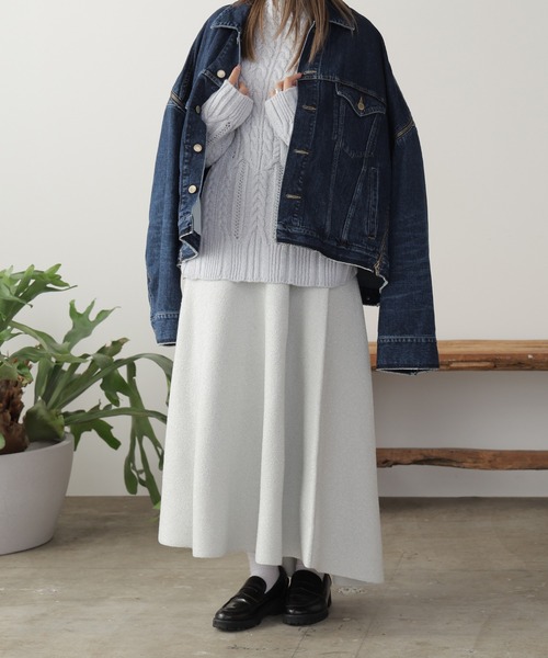 ADAWAS(アダワズ)の「ADAWAS/アダワス METALLIC AIRY KNIT TOP タートルネックニット ケーブルニット(ニット/セーター・レディース・シルバー・FREE)」の3枚目の写真