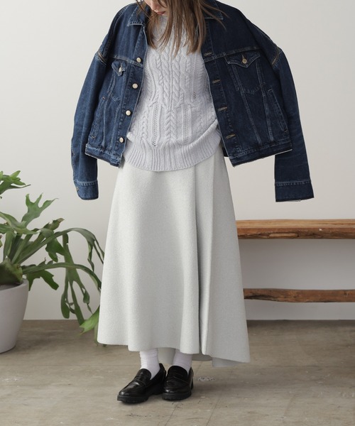 ADAWAS(アダワズ)の「ADAWAS/アダワス METALLIC AIRY KNIT TOP タートルネックニット ケーブルニット(ニット/セーター・レディース・シルバー・FREE)」の4枚目の写真